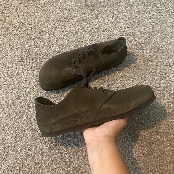 Birkenstock Maine Mocha Suede Classic Lace Up Clog Shoes Unisex size 40 - Picture 3 of 7